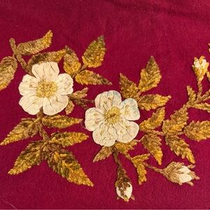 Floral Embroidered Red Fabric